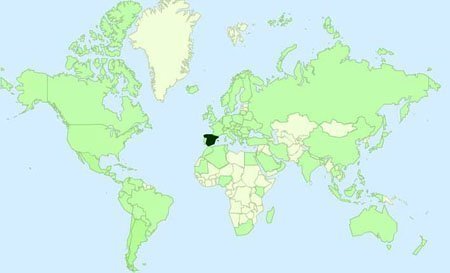 Visitas por pa&iacute;s